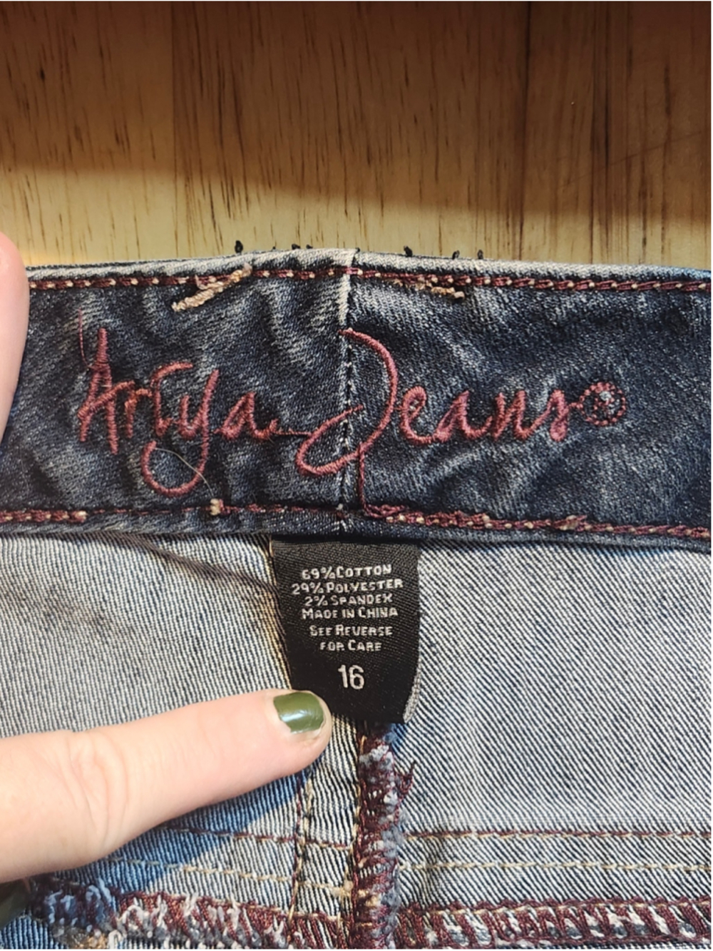 Women's Artya Boot Cut Jeans Size 16 Blue Black Sequin Detail - Picture 4 of 4